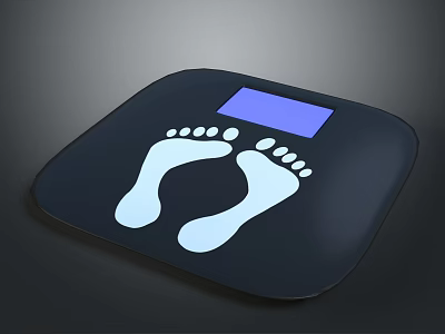 Black Tablet Device With White Footprint Design And Blue Display Screen 3d model