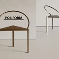 POLIFORM Modern Leisure Chair With Metal Frame And Triangular Seat Design 3d model