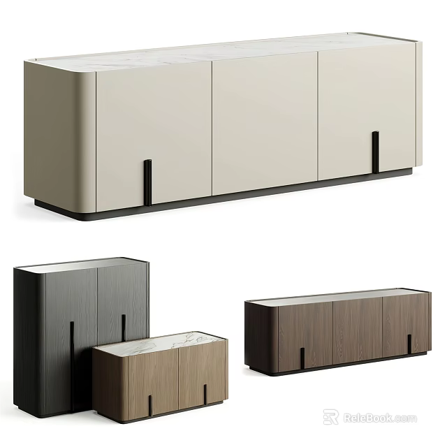 Modern Minimalist Entryway Cabinet And Side Cabinet With Multiple Color Options And Sleek Design 3d model 