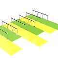 Check in Area Layout With Queue Barriers Green Yellow Path For Events 3d model