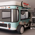Ice Cream Truck Model With Sweet Treats Sign And Ladder On Display Platform
