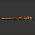 Vibrant Red Mushrooms And Green Grass Growing On Natural Rock Surface