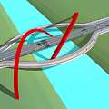 Bridge landscape bridge large bridge 3d model