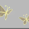 Golden Butterfly Shaped Decorative Lights With Hollow Grid Design And Illuminated Glow