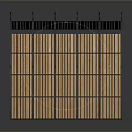 Outdoor Canopy With Wooden Slats And Black Metal Frame For Home Use