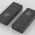 Dual Black Portable External Battery Chargers With Multiple USB Ports For Mobile Devices