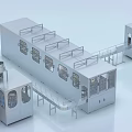 Automated Industrial Equipment Production Line Featuring Conveyor Belt And Observation Windows