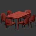 Modern table and chair combination astrud westelm box frame 3d model