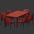 Modern table and chair combination astrud westelm box frame 3d model