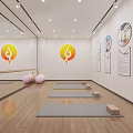 Bright Spacious Yoga Studio With Mats Blocks Balls And Cabinets