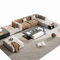 Sofa Coffee Table Combination Sofa Living Room Sofa Coffee Table Coffee Table 3d model