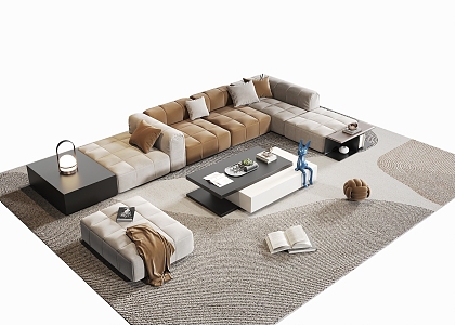 Sofa Coffee Table Combination Sofa Living Room Sofa Coffee Table Coffee Table 3d model