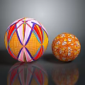Decorative Colorful Spheres Featuring Intricate Geometric Patterns And Reflective Surfaces 3d model