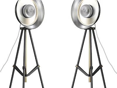 Modern Tripod Floor Lamp With Silver Black Metal Stand For Living Room Decor 3d model