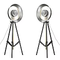 Modern Tripod Floor Lamp With Silver Black Metal Stand For Living Room Decor