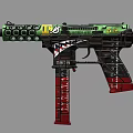 Green Black Red Toy Gun Amusement Equipment With TEBS Sandstorm Graffiti Design Details