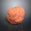 Single Fresh Brown Walnut With Natural Textured Shell On Dark Surface