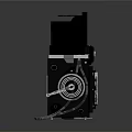 Vintage Black Rolleiflex Dual Lens Camera With Retro Design For Household Use
