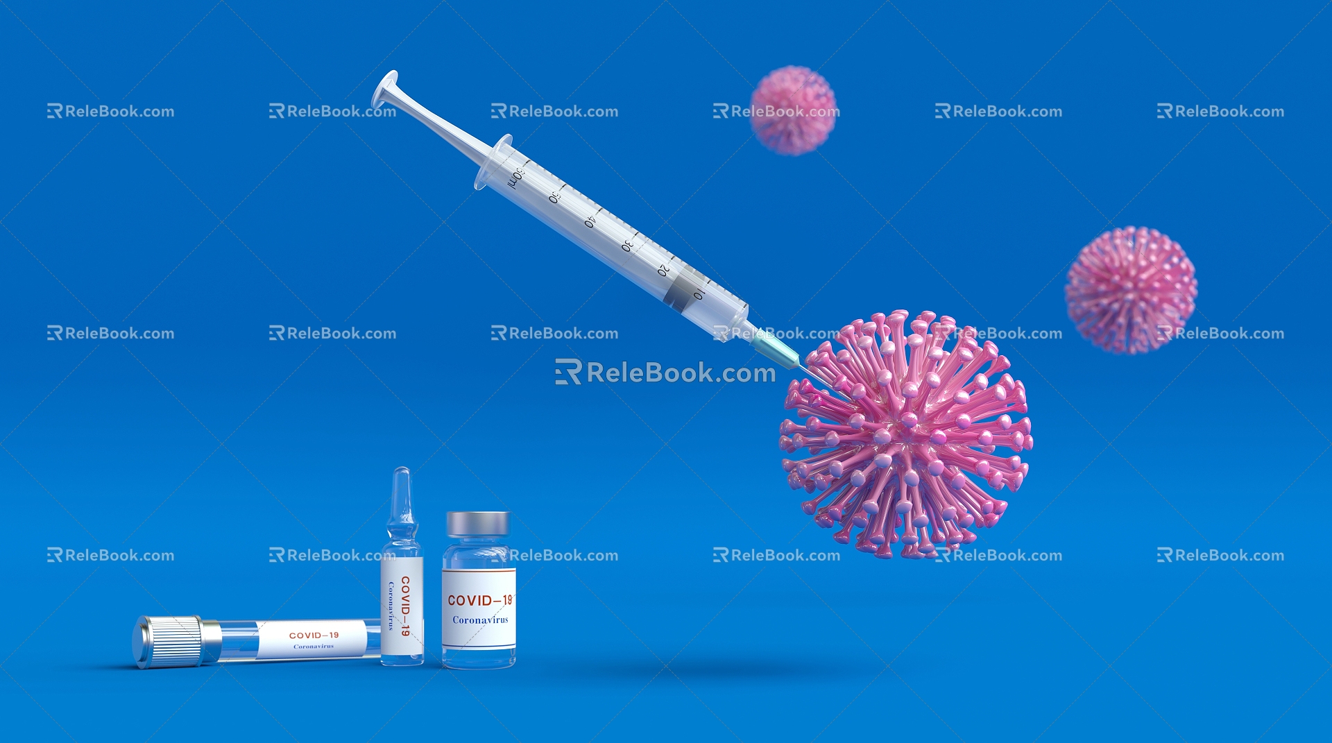 Modern new coronavirus vaccine new coronavirus vaccination 3d model