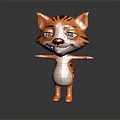 Cute 3D Cartoon Tiger With Orange White Fur Blue Eyes Open Arms Friendly Expression
