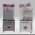 Two Colorful Claw Machine Amusement Equipment With Stuffed Toys Control Buttons And Wheels