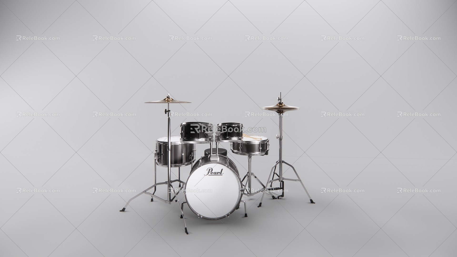 Modern drum set drum set combination 3d model