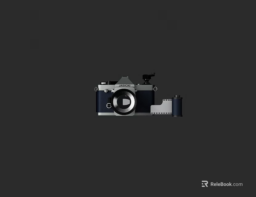 Modern Vintage Digital Camera With Classic Lens Film Roll And Sleek Design 3d model 