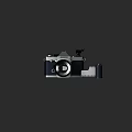 Modern Vintage Digital Camera With Classic Lens Film Roll And Sleek Design