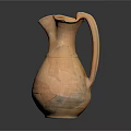 Earth Tone Ceramic Pitcher As Decorative Furniture Accessory For Home Interiors