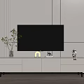 Modern White TV Stand with Drawers TV Plant Vase and Decorative Ornaments