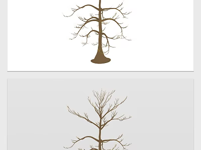 Leafless Arbor With Brown Trunk And Bare Branches On White Background 3d model
