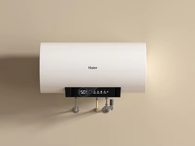 Haier White Electric Water Heater With Digital Display And Wall Mount Design 3d model