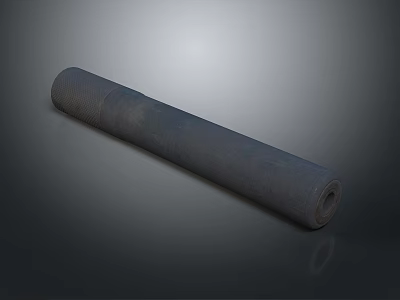 Gray Cylindrical Military Weapon 3D Model With Textured Metal Surface And Dark Background 3d model