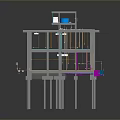Industrial Platform Structure With Metal Frame Pipes And Support Columns