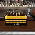 Bar Display Of Various Bottled Drinks In Different Branded Cooler Boxes 3d model