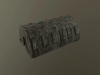 Camouflage Pattern Portable Outdoor Shelter With Multiple Windows And Military Design 3d model