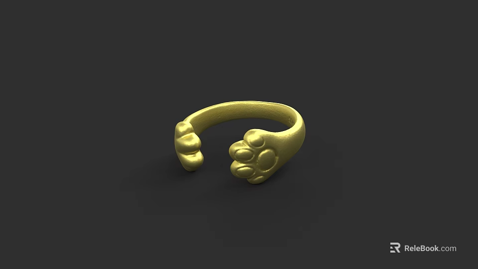 Unique Golden Claw Shaped Ring Stylish Jewelry Accessory For Daily Wear 3d model 