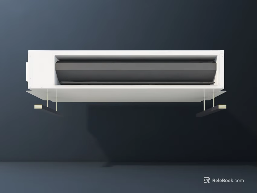 Sleek White Air Conditioner Air Outlet Wall Mounted in Modern Interior Setting 3d model 
