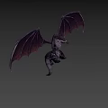 Game And Movie Character Dragon With Large Wings And Dark Scales