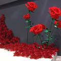 Heart Shaped Love Decoration With Red Roses On White Stairs And Modern Wall