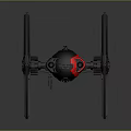 TIE Starfighter Spacecraft Model With Double Hexagonal Wings And Central Cockpit