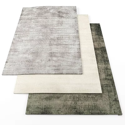 Square Rugs with Gray Beige and Dark Textured Patterns for Modern Home Interior 3d model