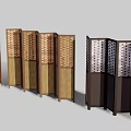 Wooden Room Dividers With Traditional Patterns Woven Panels And Carved Details
