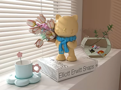 Modern Ornaments Combination Cat Vase 3d model