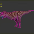 Realistic Horned Dinosaur 3D Model In Standing Pose With Open Mouth And Spotted Skin