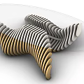 Modern Coffee Table With Glass Top And Unique Curved Layered Base Design