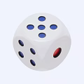 White Dice With Blue Dots And Red Dot For Board Game Entertainment