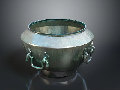 Sturdy Metallic Hardware Tools Storage Container With Ring Handles And Industrial Design 3d model