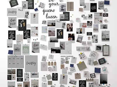 Decorative Memory Wall with Various Photos Handwritten Notes and Decorative Cards 3d model