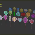 Colorful Hanging Decorations With Star Balloon And Heart Shapes For Kids Room
